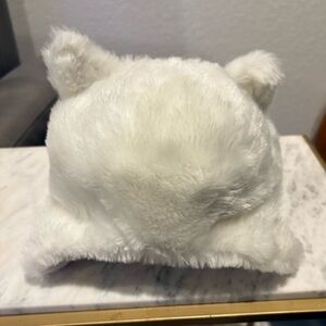 Carter’s White Furry Winter Trapper Hat with Cat Ears Size 12-24 Months